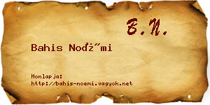 Bahis Noémi névjegykártya